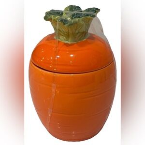 POTTERS STUDIO LARGE EASTER GARDEN SPRING SUMMER CARROT CANISTER NEW